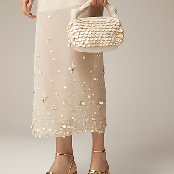 NWT J. Crew Collection sand sheer sweater-skirt with sequins SZ XXS - Picture 2 of 8